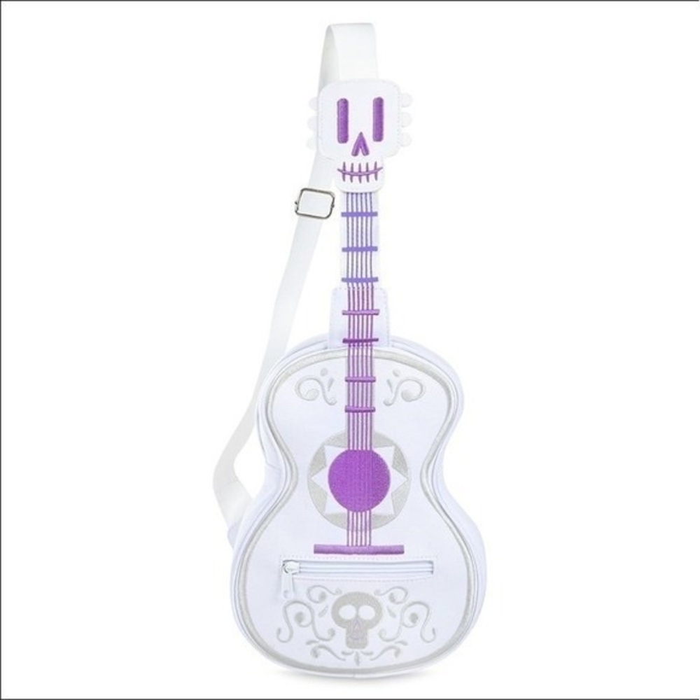 Disney White and Purple Guitar Crossbody Bag